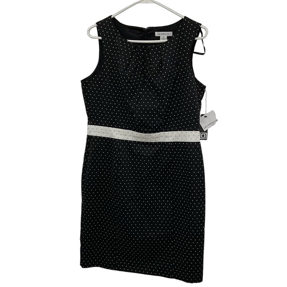 Liz Claiborne Dresses & Skirts - Liz Claiborne Black and White‎ Polka Dot Dress Size 12 NWT